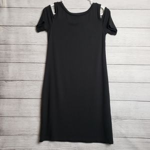 White House Black Market A Line Cold‎ Shoulder Womens Dress XS Black
